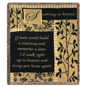 Manual woodworkers & weavers 50 X 60 tapestry throw stairway to heaven